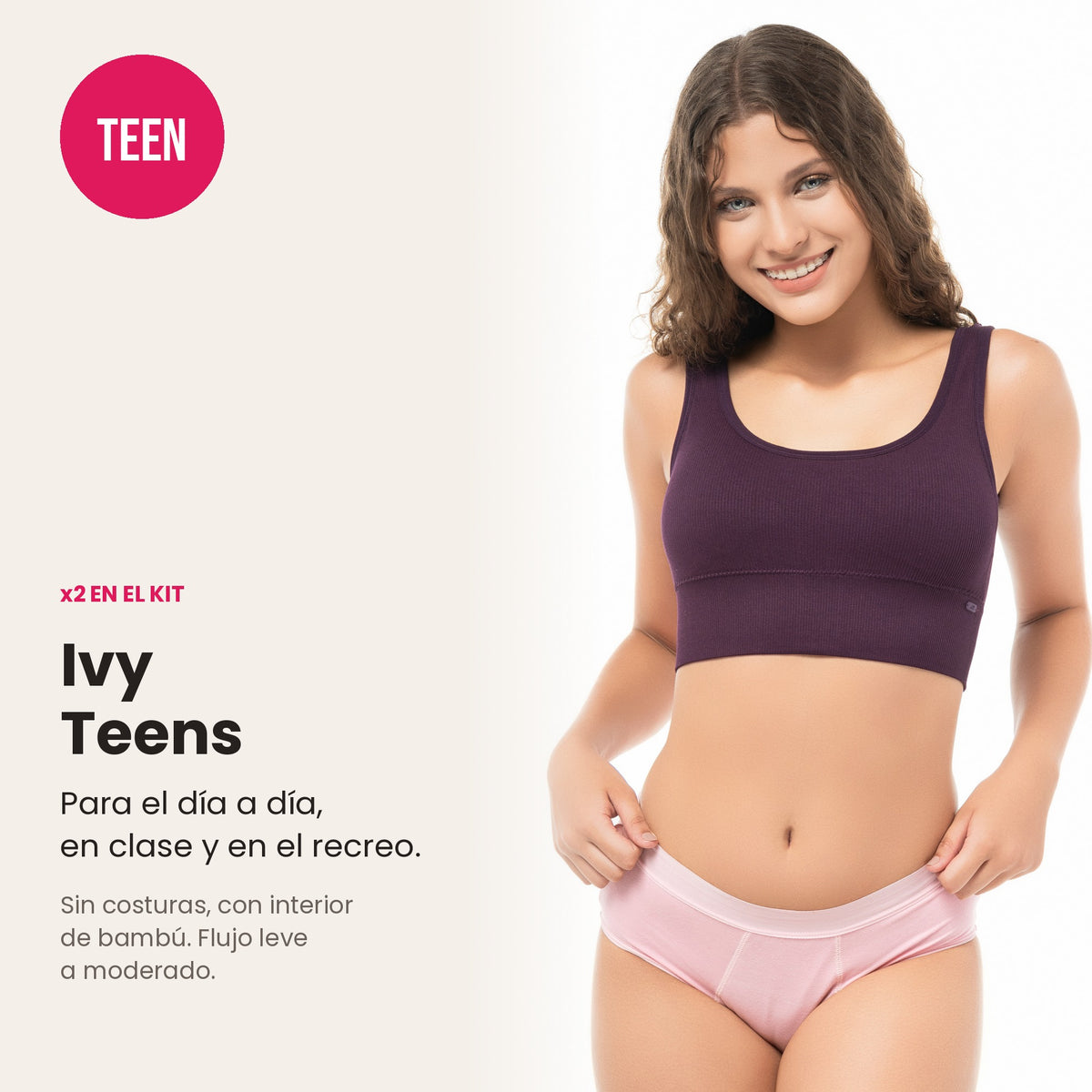 Kit Primera Regla Lelambu® – 5 braguitas menstruales para adolescentes