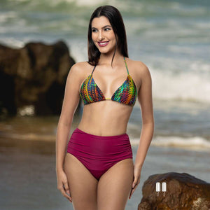 Bañador menstrual drapeado cintura alta Lelambu® Cosette