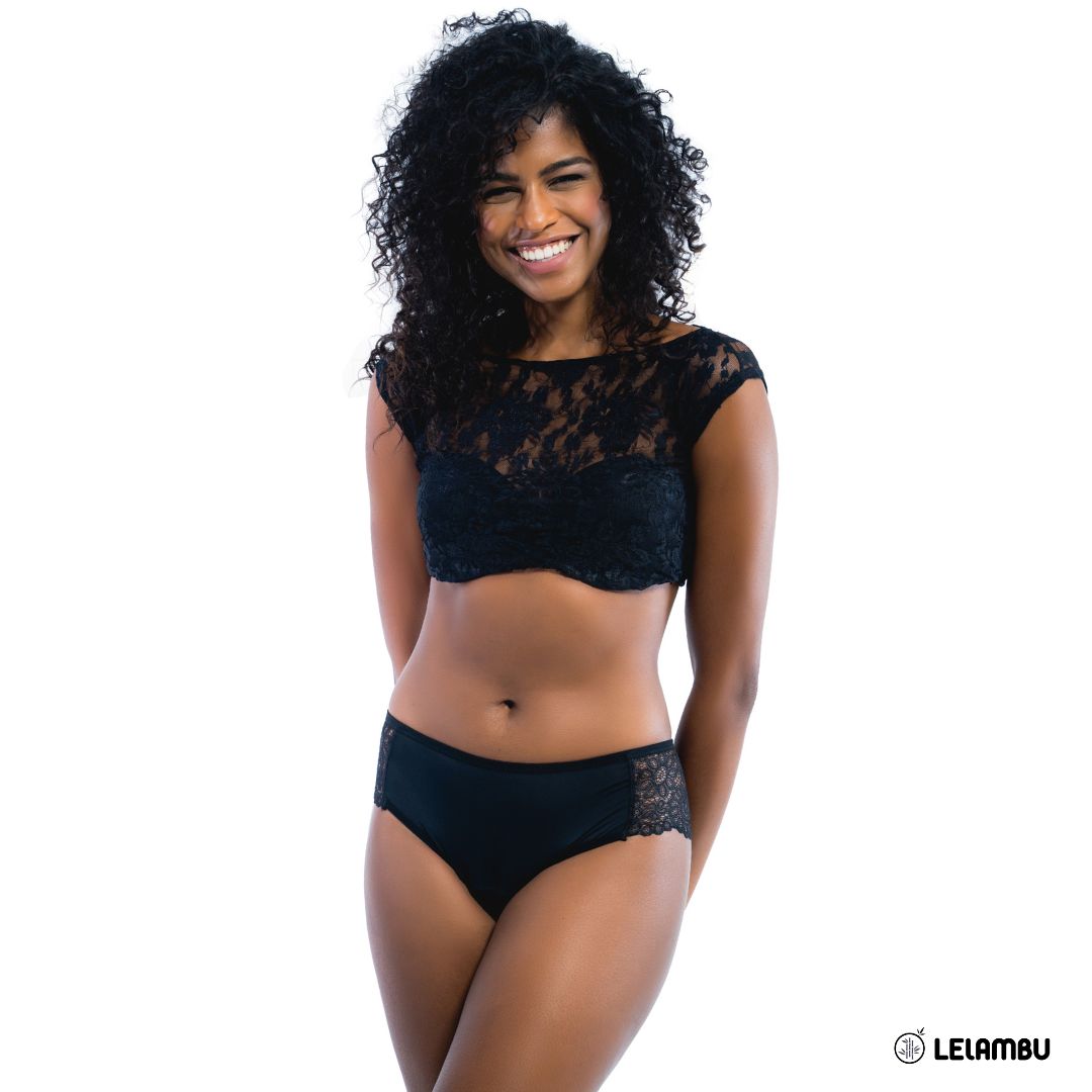 Braga menstrual con encaje flujo moderado Lelambu® Chantal