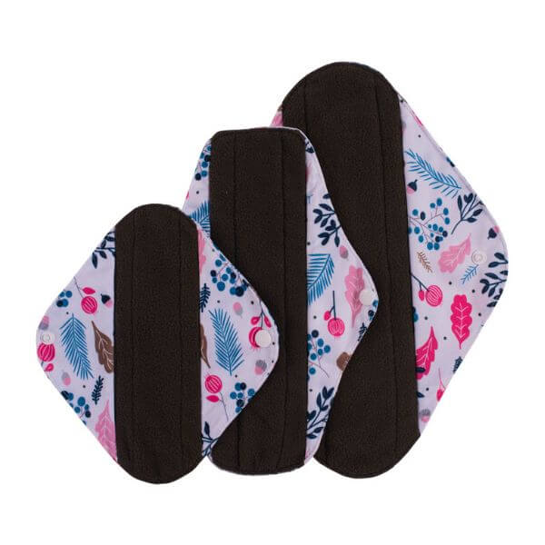 Pack iniciante. Compresas de tela de bambu negro ( 1S,1M y 1L)