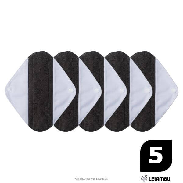 Pack de 5 compresas tela de bambú sin tintes. (Todo tipo de flujos)