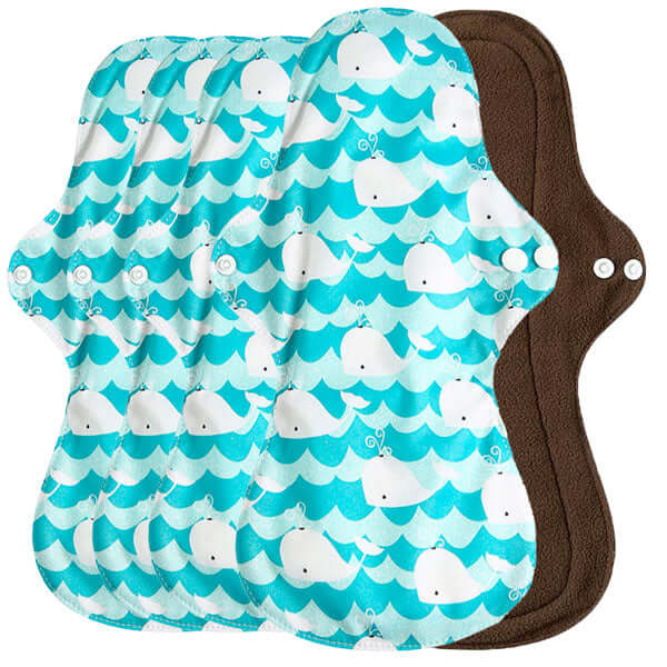 5 Compresas reutilizables de noche con bambú negro - Lelambu