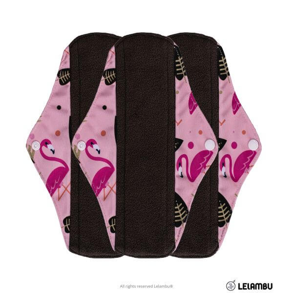 compresas de tela de bambú reutilizables.