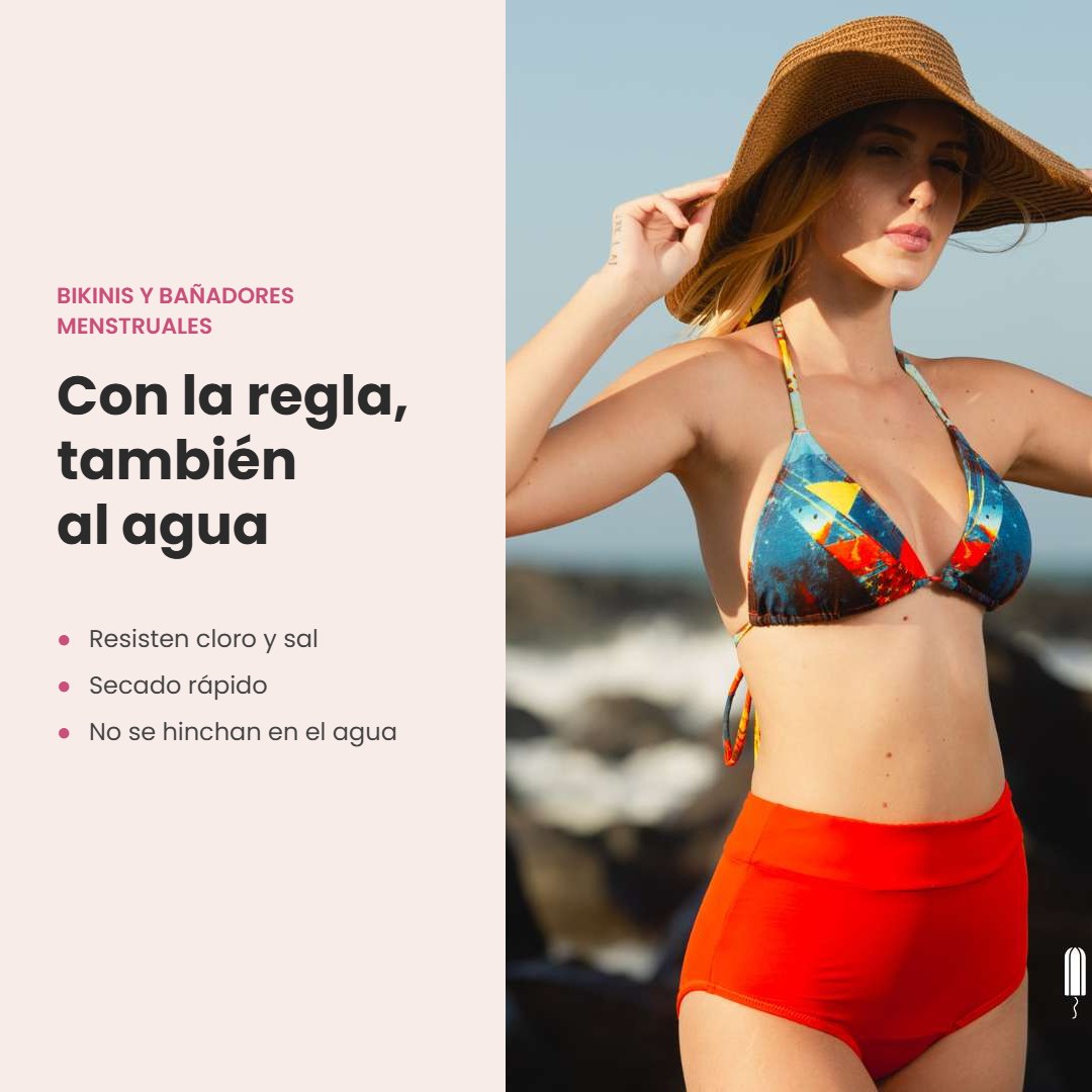 Bikini menstrual Lelambu Liv en la playa: resistente al cloro y al agua salada