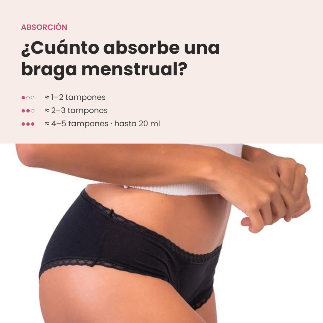 Cuánto absorbe una braga menstrual: equivalencia en ml y tampones