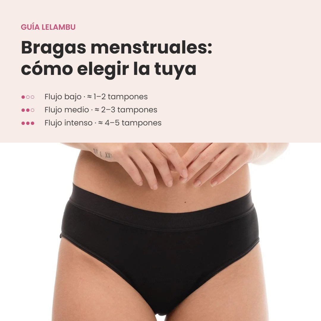 Guía para elegir bragas menstruales según el flujo: bajo, medio e intenso