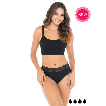 Braga menstrual con algodón y encaje Lelambu® Vittoria
