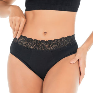 Braga menstrual con algodón y encaje Lelambu® Vittoria