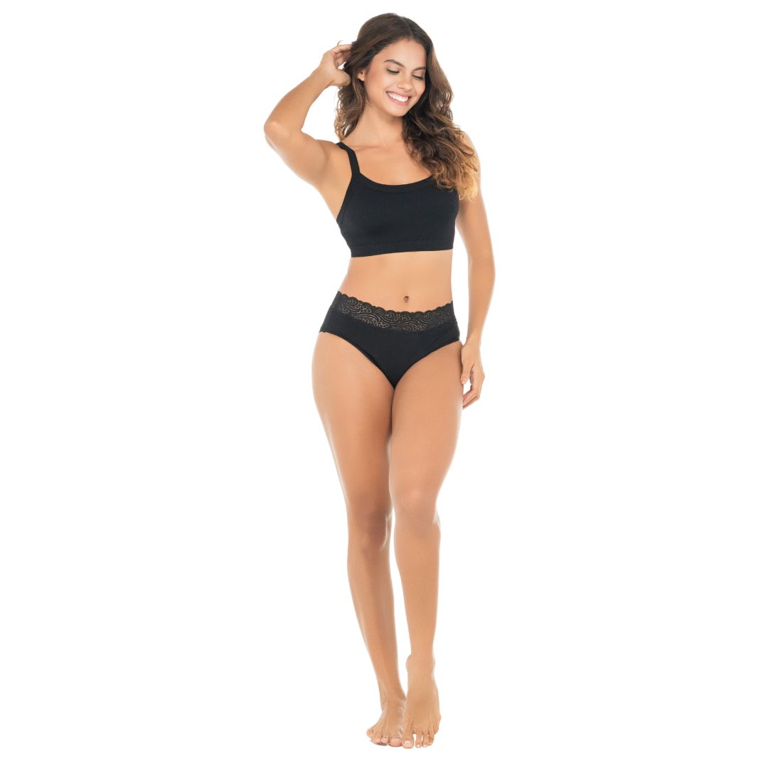Braga menstrual con algodón y encaje Lelambu® Vittoria