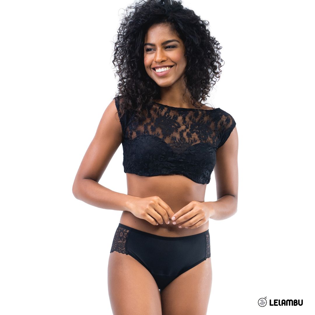 Braga menstrual con encaje flujo moderado Lelambu® Chantal