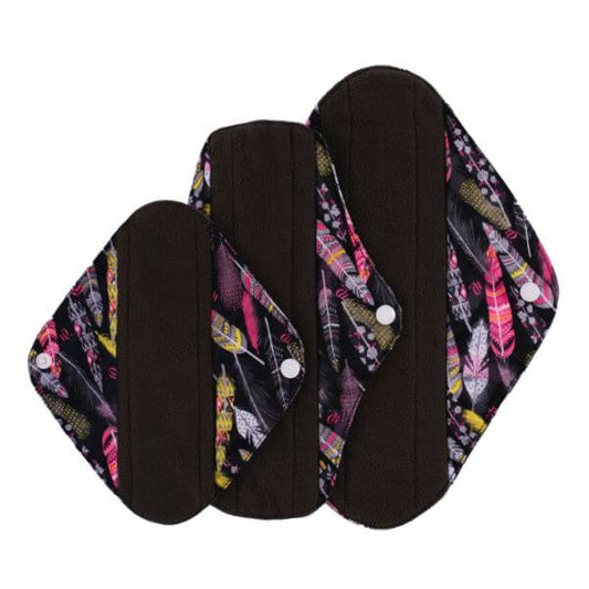 Pack iniciante. Compresas de tela de bambu negro ( 1S,1M y 1L)