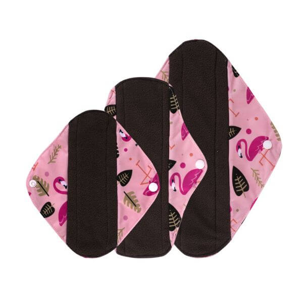 Pack iniciante. Compresas de tela de bambu negro ( 1S,1M y 1L)