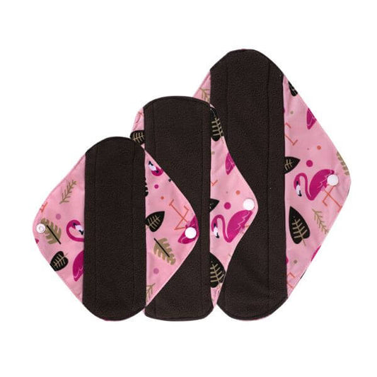 Pack iniciante. Compresas de tela de bambu negro ( 1S,1M y 1L)