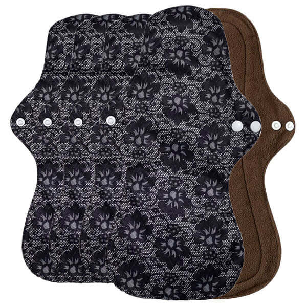 5 Compresas reutilizables de noche con bambú negro - Lelambu