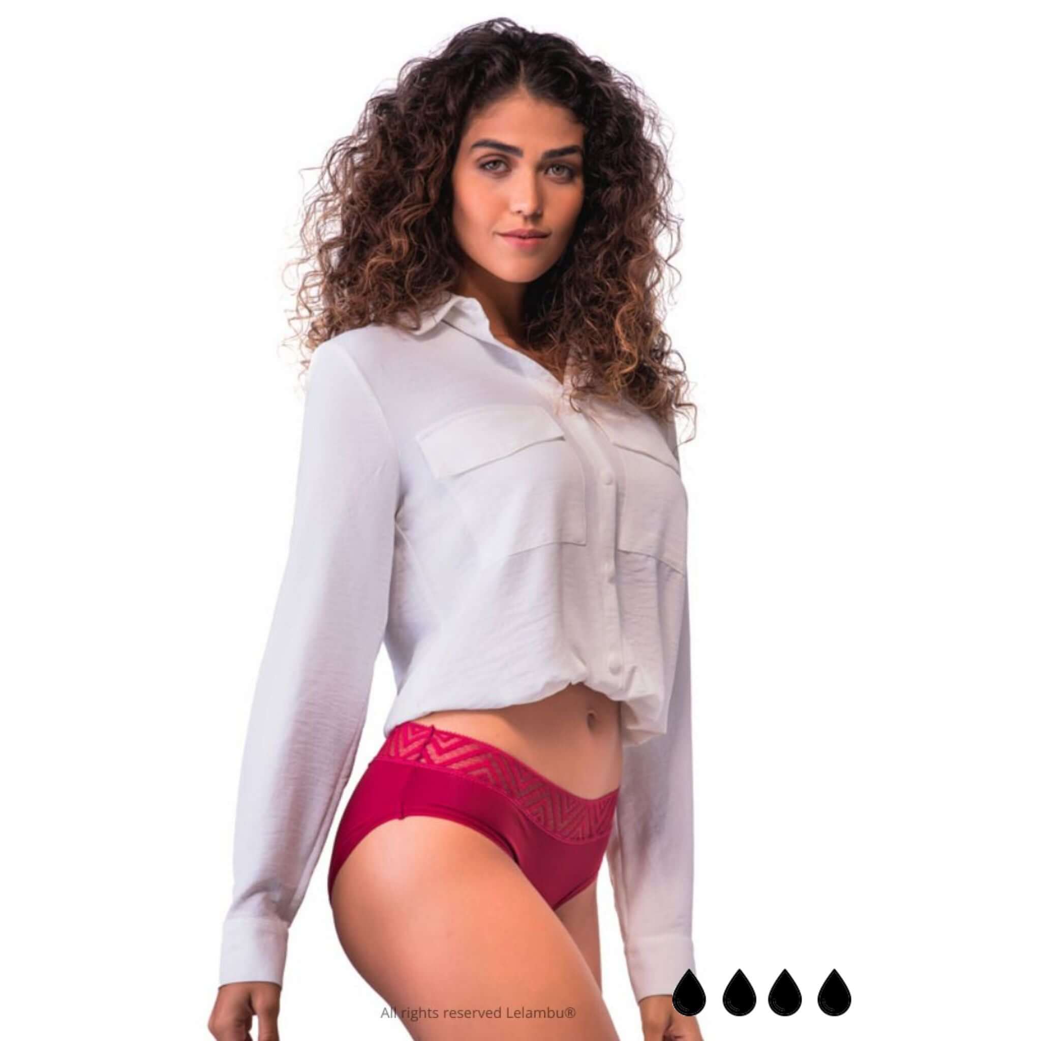 Braga menstrual bikini vino – Absorción fuerte, Bragas de mujer